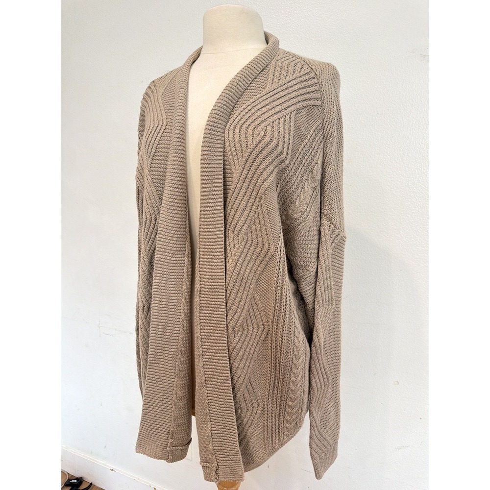 Universal Thread Chunky Cable Knit Cardigan Tan XL Pullover casual fall school